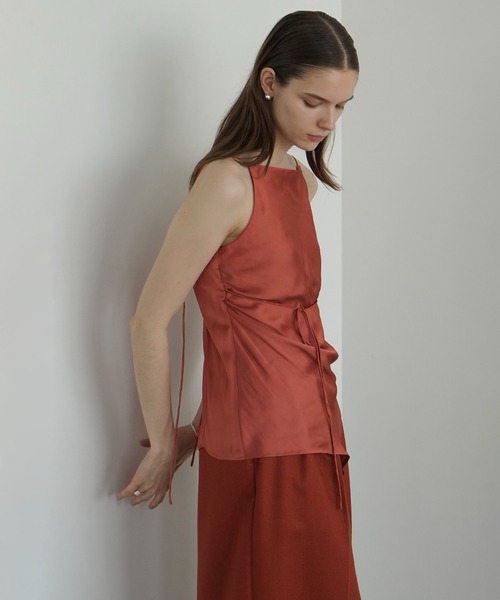 CLANE（クラネ）の「DRAPE SATIN CAMISOLE TOPS（キャミソール）」 - WEAR