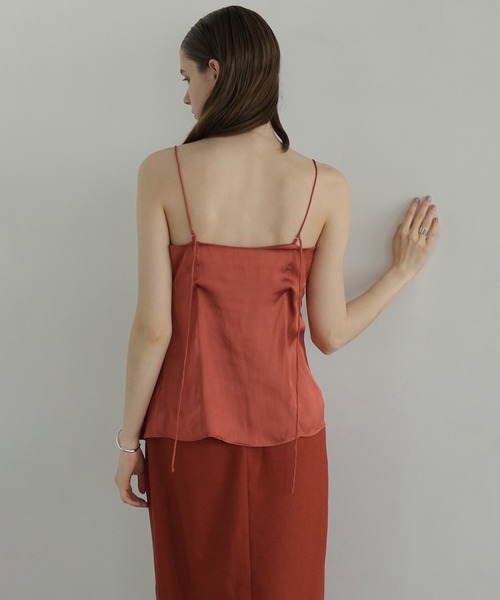CLANE（クラネ）の「DRAPE SATIN CAMISOLE TOPS（キャミソール）」 - WEAR