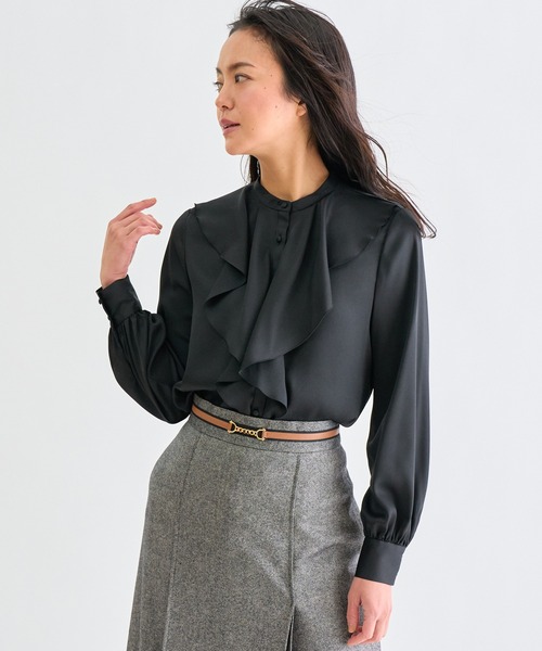 ANAYI（アナイ）の「サテンアムンゼンフリル ブラウス（シャツ