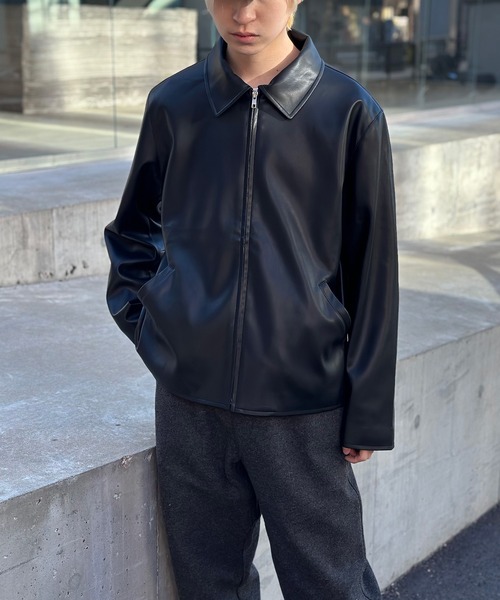 セール】【MAISON CLUB】Soft lamb leather like ZIP JACKET ソフト