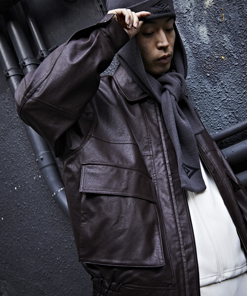 セール】FREAK'S STORE/フリークスストア フェイクレザー ジップアップ