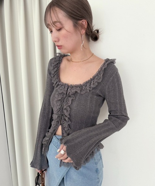 SNIDEL（スナイデル）の「Sustainableフリルニットプルオーバー