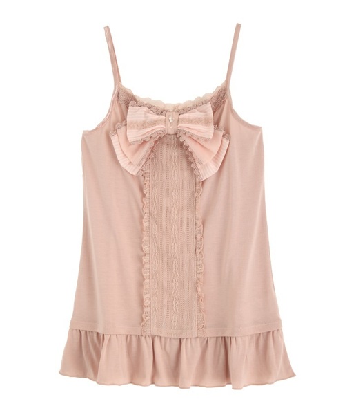 axes femme（アクシーズファム）の「ストライプビッグリボンキャミ