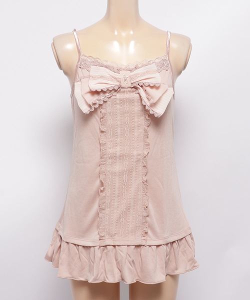 axes femme（アクシーズファム）の「ストライプビッグリボンキャミ