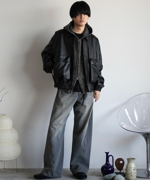 セール】ARTIFICIAL GRAIN SHORT BLOUSON（ブルゾン）｜WYM LIDNM
