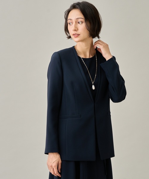 ANAYI（アナイ）の「ストレッチクロスノーカラー ジャケット（ノー