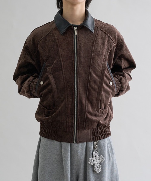 Fake leather suede flight Jaket / フェイクレザースエードフライト