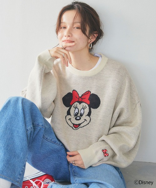 Disney/ディズニー】Minnie Mouse/ミニーマウスジャガードニットプル