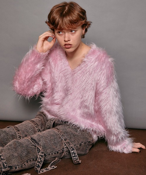 MAISON SPECIAL（メゾンスペシャル）の「2way V-neck Shaggy Knit Wear