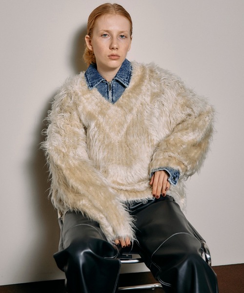 MAISON SPECIAL（メゾンスペシャル）の「2way V-neck Shaggy Knit Wear