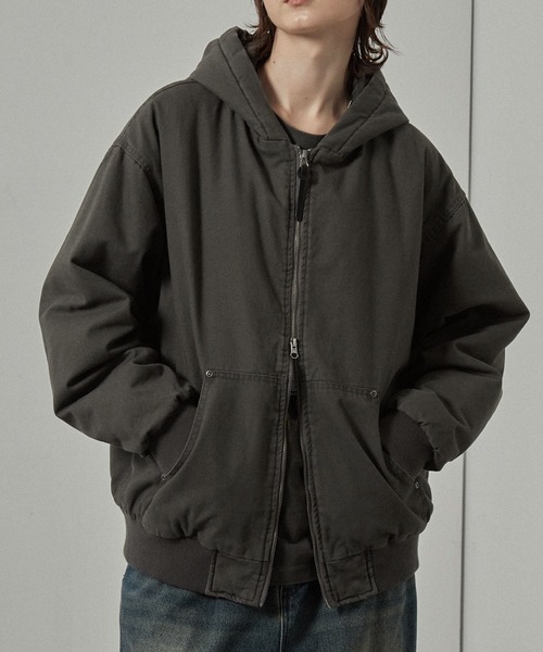 Alfred Alex】ヴィンテージライク キルティング ダブルジップフード