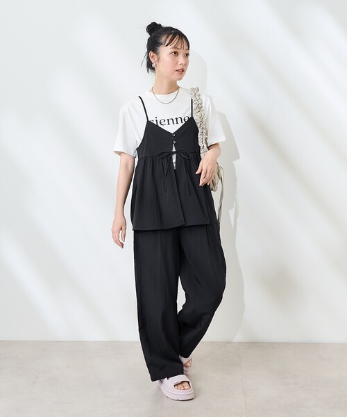 セール】<接触冷感> SUMMERCOOL リボン付き キャミソール セットアップ