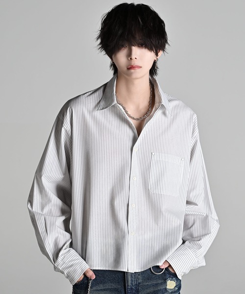 Cropped Regular Collar Silhouette Shirt / クロップド・レギュラー