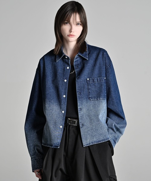 Cropped Regular Collar Silhouette Shirt / クロップド・レギュラー