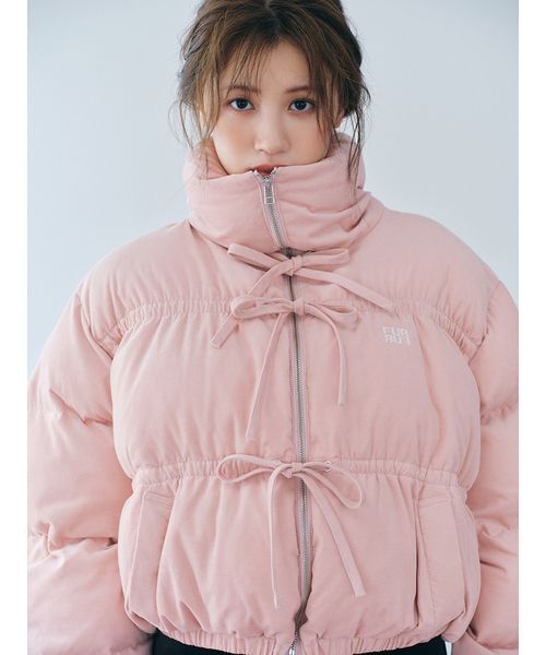 コーデュロイリボンショートパディングジャケット（ダウンジャケット