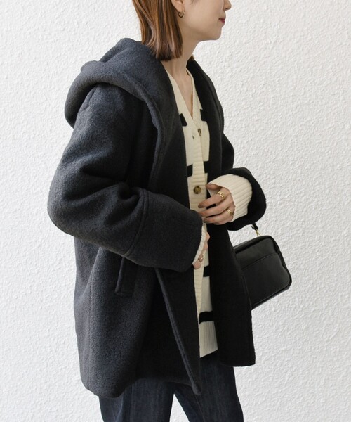 セール】SHIPS any: ナッピング フード ショート コート（その他