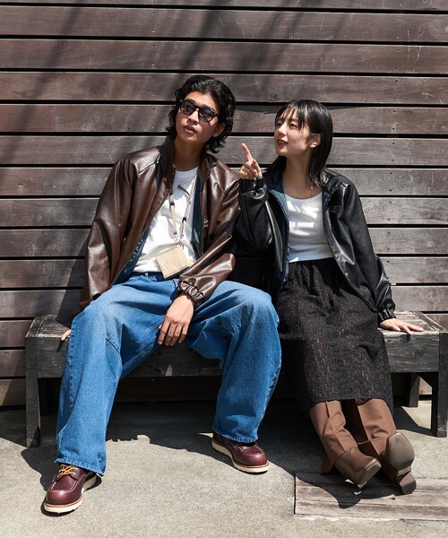 コ*チ様 UMBRO LEATHERETTE Stand Collar Blou UMBRO/別注 LEATHERETTE