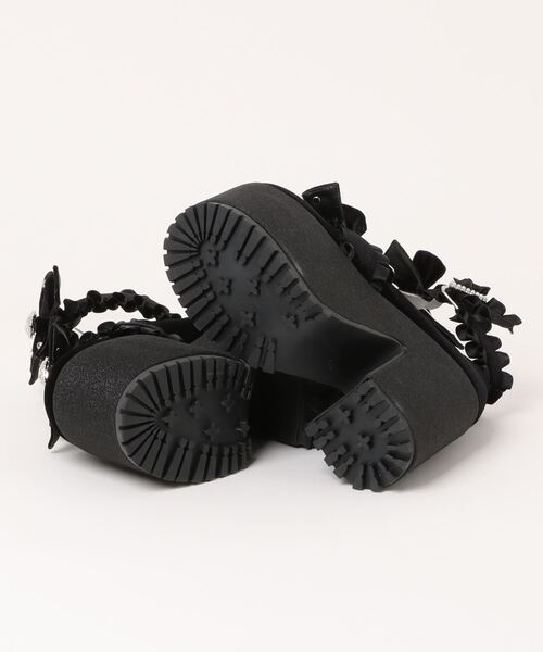 Ank Rouge（アンクルージュ）の「キラキラビジューベロアリボン厚底