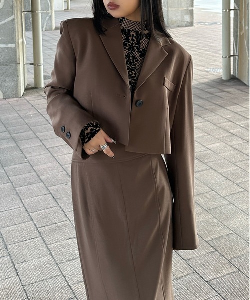 セール】【LVEU.】フレアカフスクロップドジャケット / セットアップ