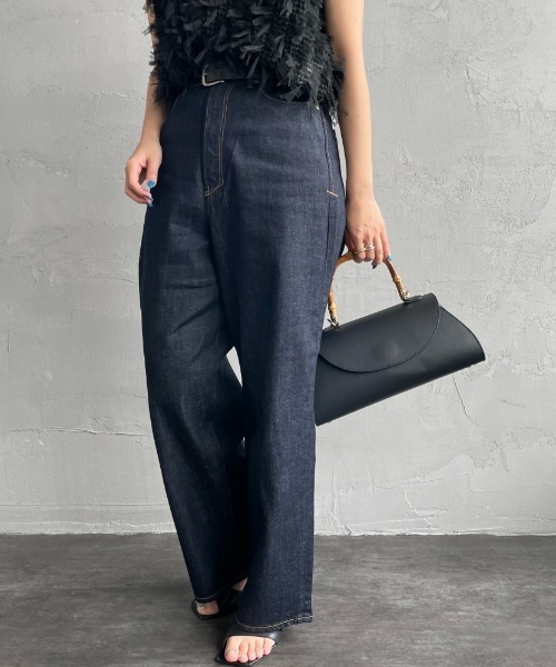 セール】[YANUK/ヤヌーク] JOAN ハイウエストワイドデニム（ワン