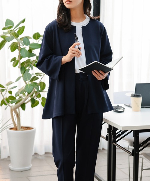 セレモニー ] [ ストレッチ × ノーアイロン ] ジャケット+パンツ 細