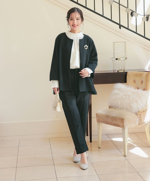 セレモニー ] [ ストレッチ × ノーアイロン ] ジャケット+パンツ 細