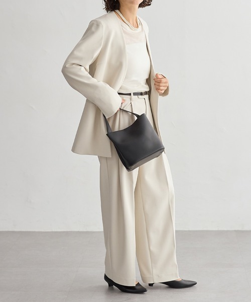 セール】[セレモニー/オケージョン対応][2点セット]Vネックノーカラー