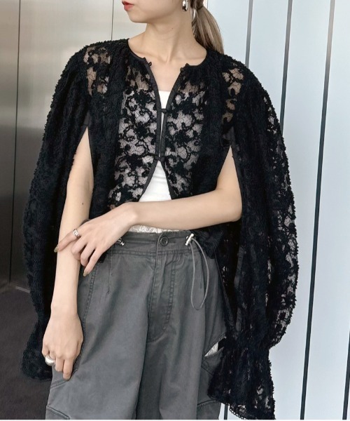 セール】BRUSHED LACE VOLUME BLOUSE（シャツ/ブラウス）｜Ameri