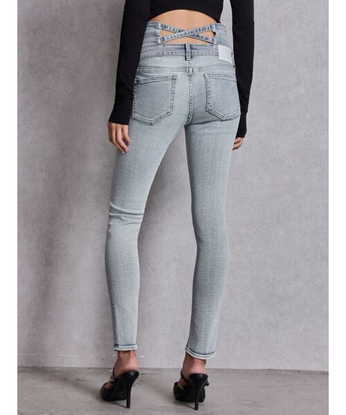 GYDA（ジェイダ）の「ハイウエストウエストクロススキニーデニムパンツ