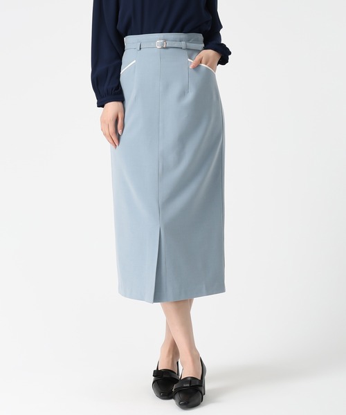 2026春夏新作 ポケット配色ベルト付きタイトスカート（スカート