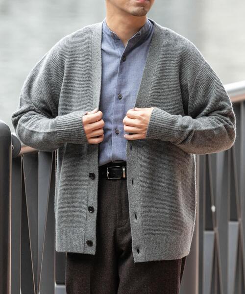 セール】『XLサイズあり』ハミルトンウールガーター編みVネック