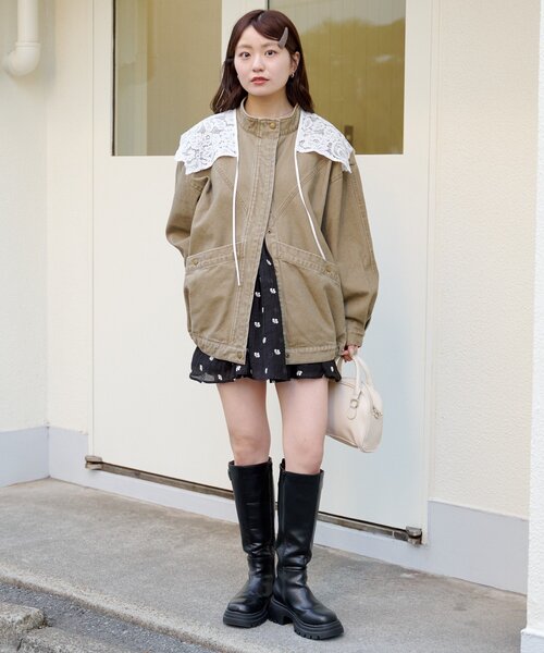 セール】【2026SSカタログ/ティペット付き】カラーツイルレース付き