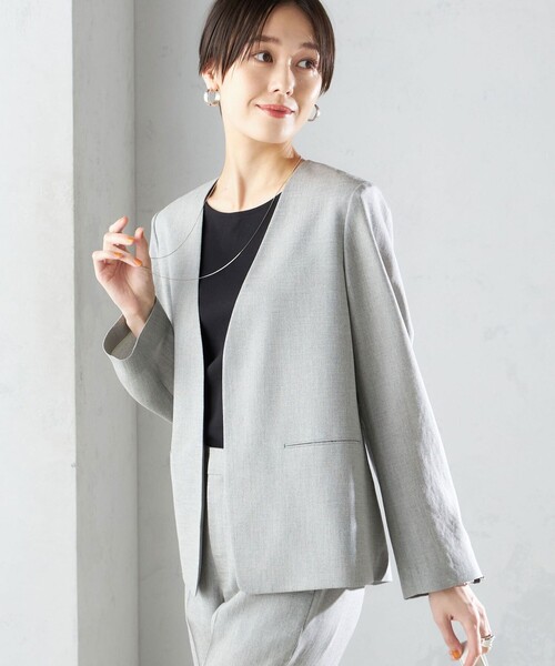 セール】〈接触冷感/手洗い可能〉トリアセテート混 ノーラペル