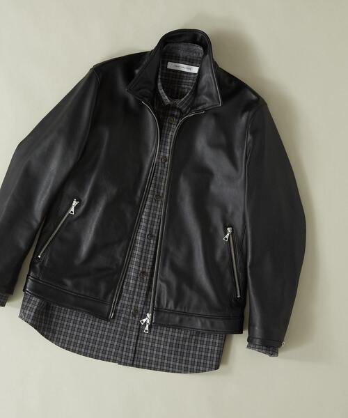 MEN'S MELROSE（メンズメルローズ）の「ラムレザーライダース