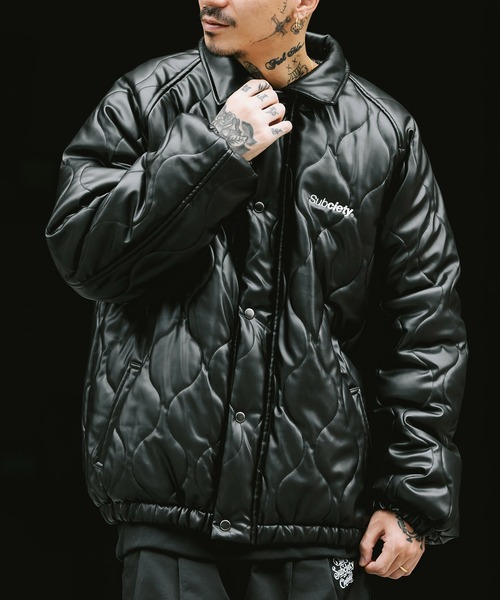Subciety（サブサエティ）の「FAKE LEATHER PADDED JKT（ブルゾン