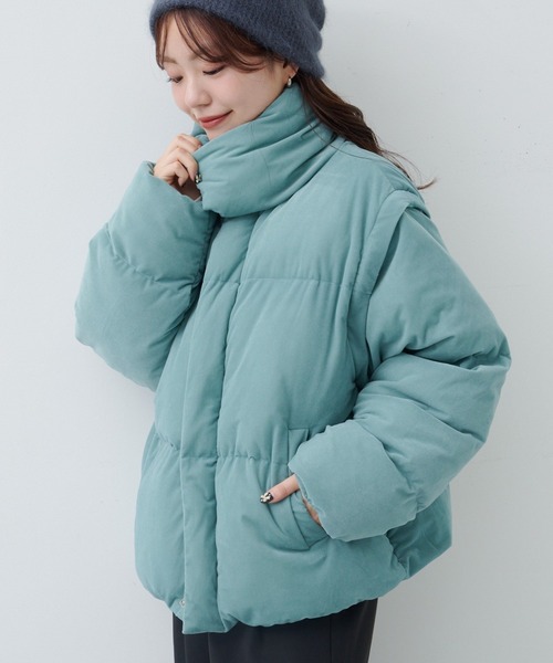 Kastane（カスタネ）の「【袖取り外し可/2WAY】ベロアパディング