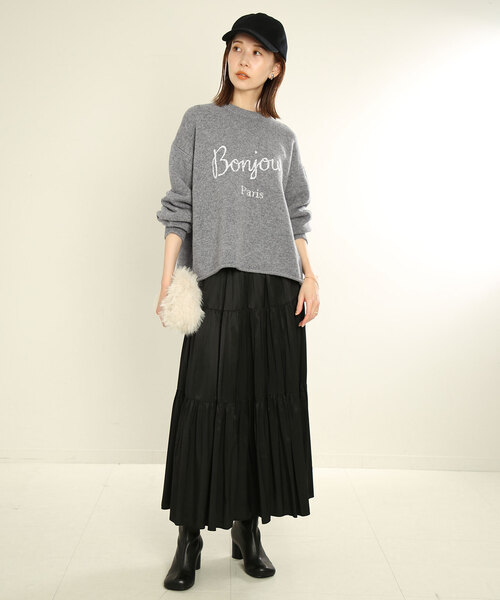 SLOBE IENA（スローブイエナ）の「Bonjour paris ロゴニット（ニット