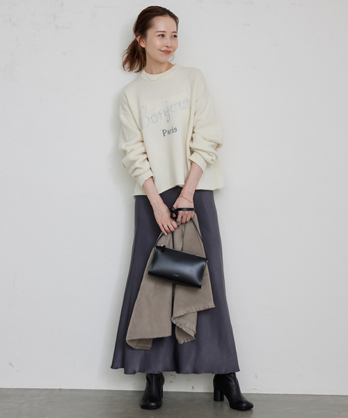 SLOBE IENA（スローブイエナ）の「Bonjour paris ロゴニット（ニット