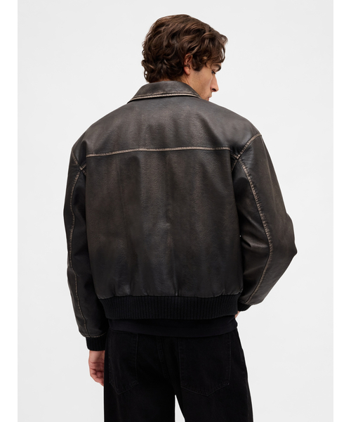 GAP（ギャップ）の「リサイクル ヴィーガンレザー ボンバージャケット