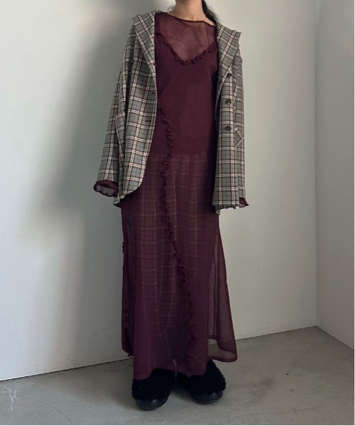 Ameri（アメリ）の「2PIECE SHEER LONG KNIT TOP（その他トップス