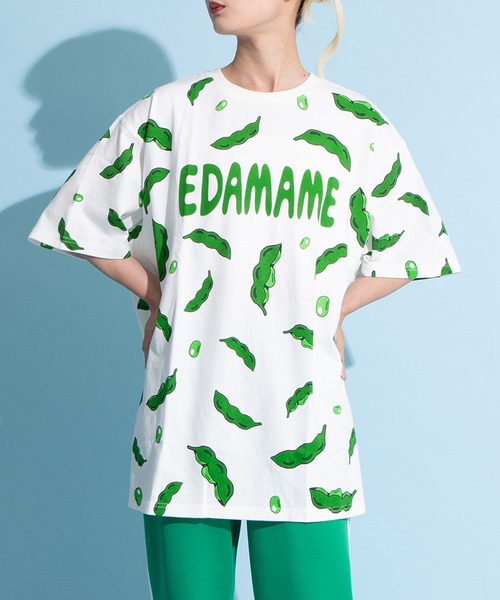 フード総柄Tシャツ(NINJIN・LEMON・EDAMAME)（Tシャツ/カットソー