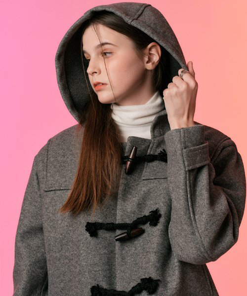 ウールver.] キルティングクロップトッポッキフードダッフルコート