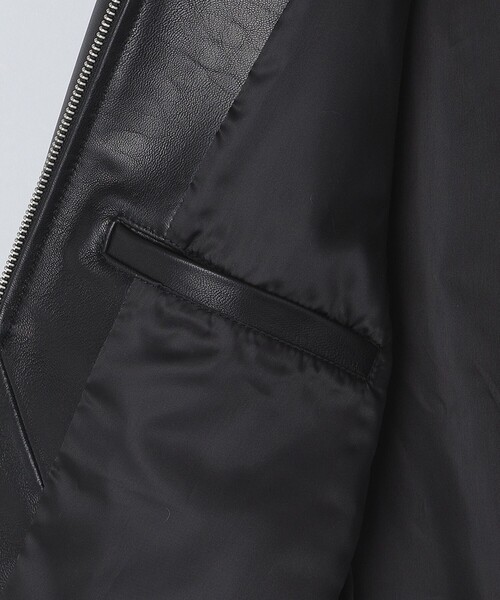 SHIPS: ラムレザー シングル ライダース ジャケット（ライダース