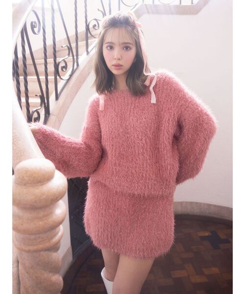 CALNAMUR（カルナムール）の「ラメシャギーVネックトップス（ニット