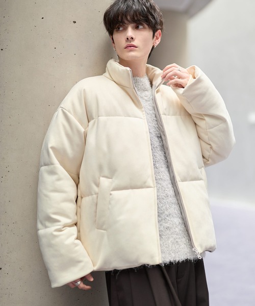 セール】ハイネック中綿ショートジャケット(600フィルパワー)（ダウン