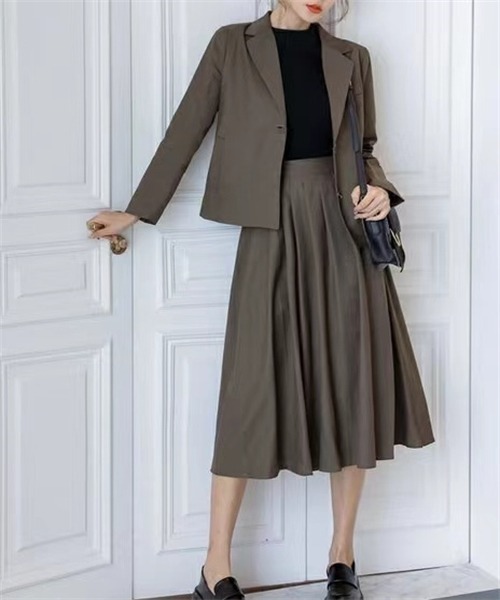 セール】ジャケット+プリーツスカートセットアップ（セットアップ