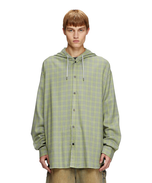 セール】メンズ フード付きシャツ S-DEWNY-HOOD-B（シャツ/ブラウス