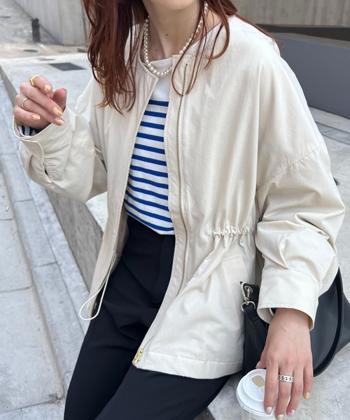 DISCOAT（ディスコート）の「ノーカラーウエストギャザーブルゾン