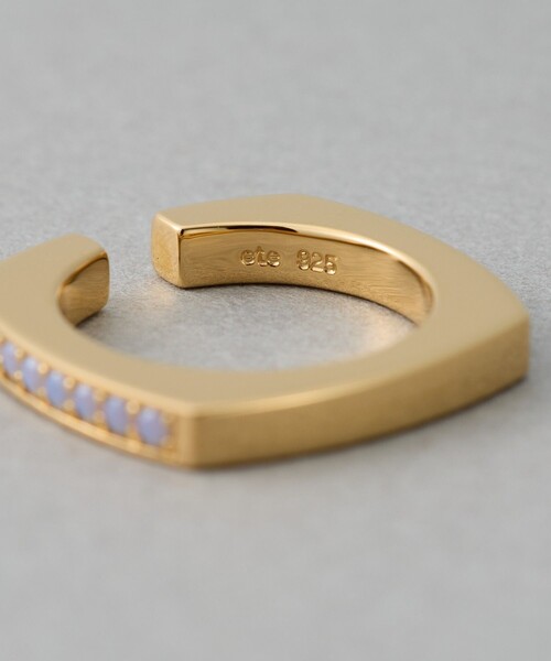 カラーリスト] ビジュー リバーシブル イヤーカフ イエローゴールド