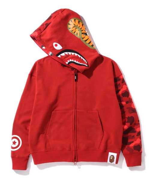 じょ様限定 バックプリント付き A BATHING APE レッド パーカー A